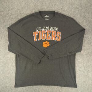Clemson Tigers Shirt Mens 2XL Gray NCAA Football Long Sleeve Graphic Tee